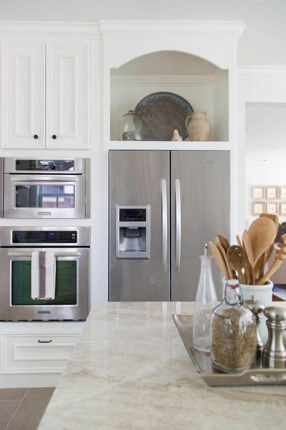 32 Kitchen Cabinets Around Refrigerator for more Storage Space