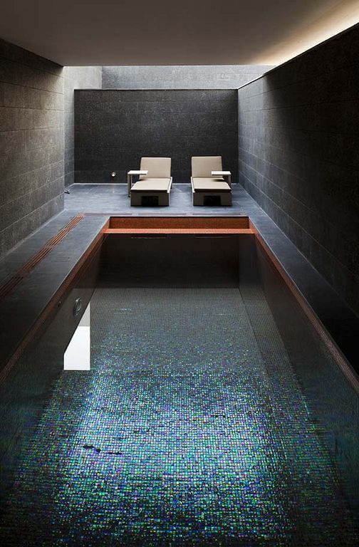 With a big indoor swimming pool you can enjoy it all year round, even when it’s cold and rainy outside, or you want to go for a midnight swim under a blanket of stars. For more pools designs go to betterthathome.com