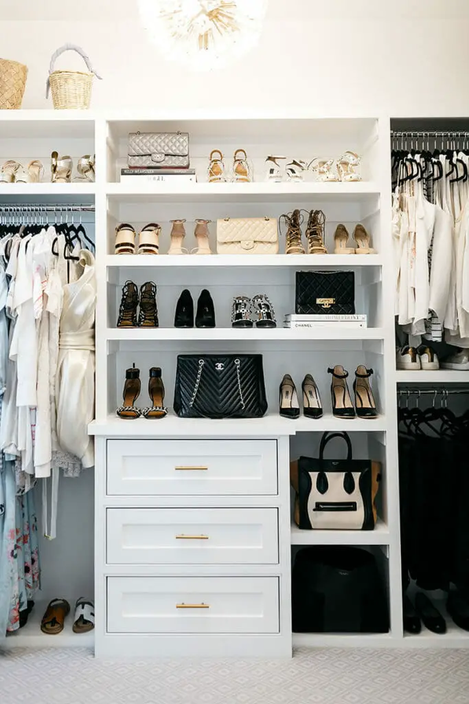 Photo of a white luxurious closet