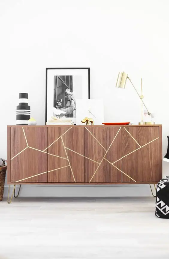Photo of a DIY IKEA modern sideboard made by Kristi Murphy.