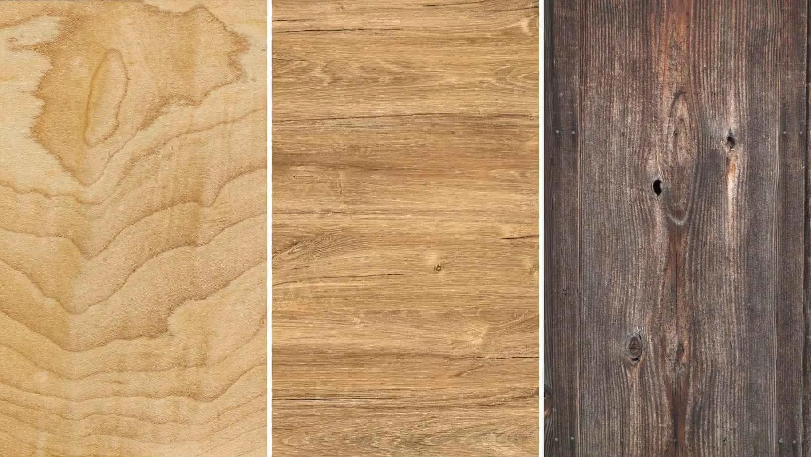 Different types of wood grain patterns