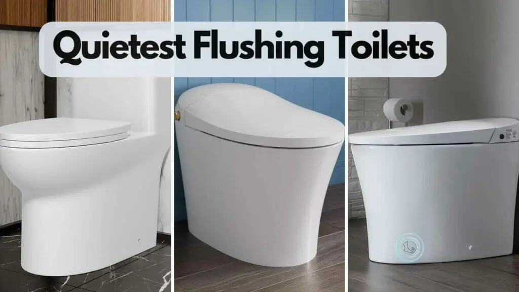 Photo of three quiet flushing toilets. Quietest Flushing Toilets.