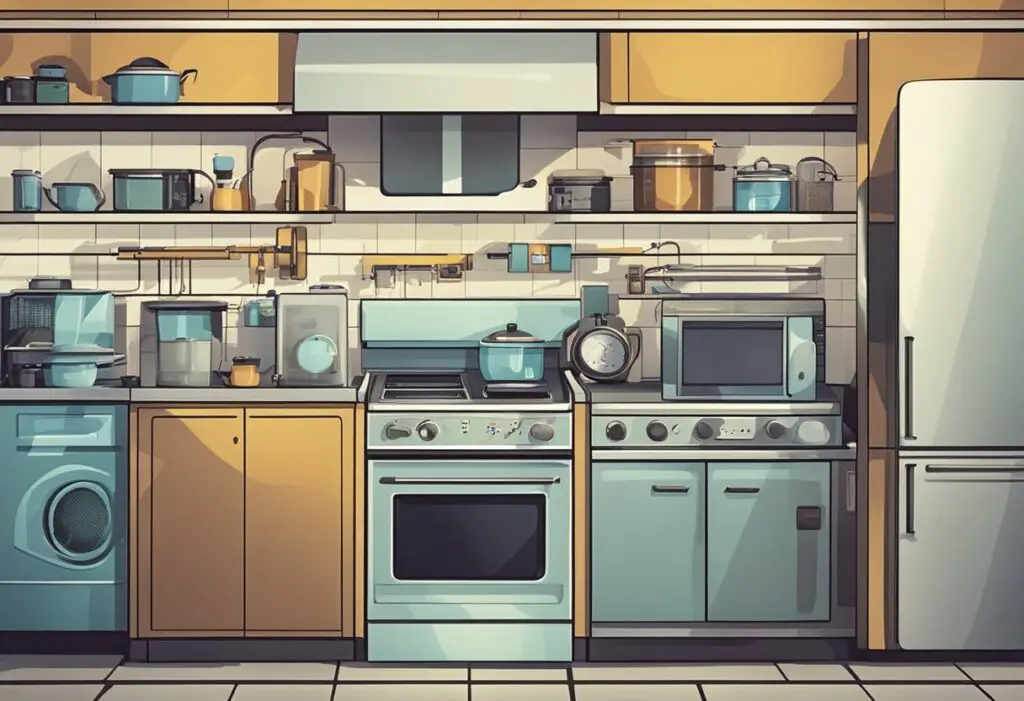 Drawing of a kitchen.