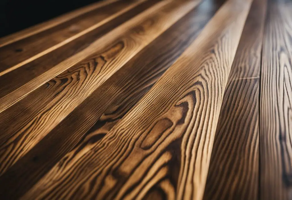 Wood boards with wood grain patterns.